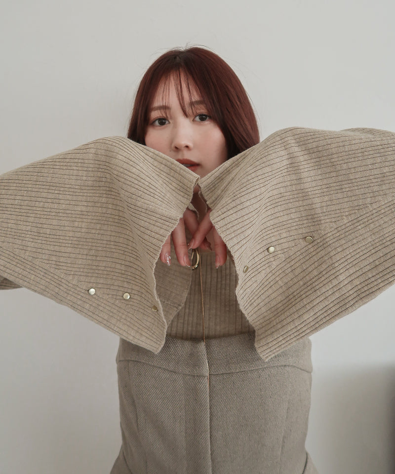 flare sleeve rib knit / フレアスリーブリブニット