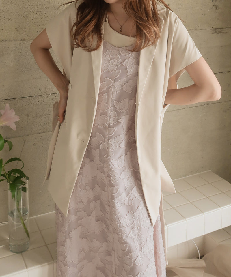 jacquard flare cami onepiece / ジャガードフレアキャミワンピース