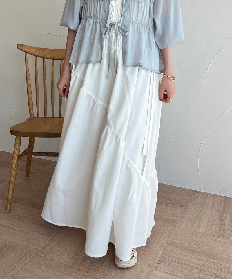 2WAY SHIRRING ONEPIECE /  2WAY シャーリング肩リボンワンピ