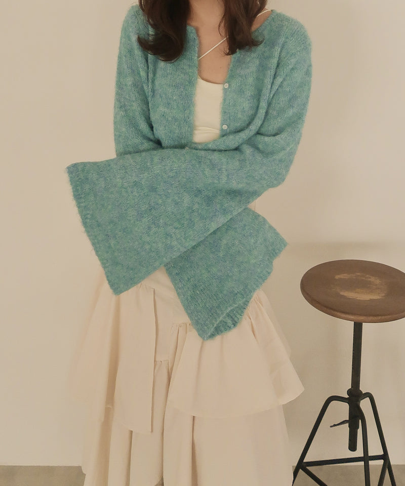 shaggyshort cardigan × cami set / シャギーショートカーディガン