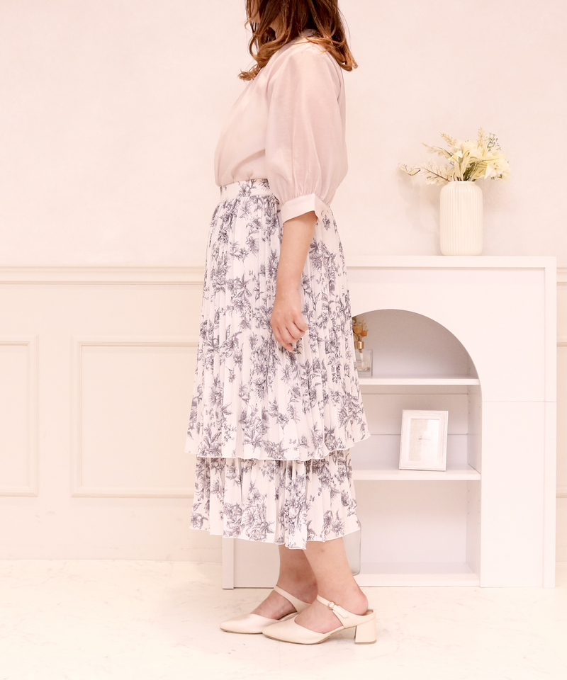 PLEATS TIERED SKIRT/プリーツティアードスカート　