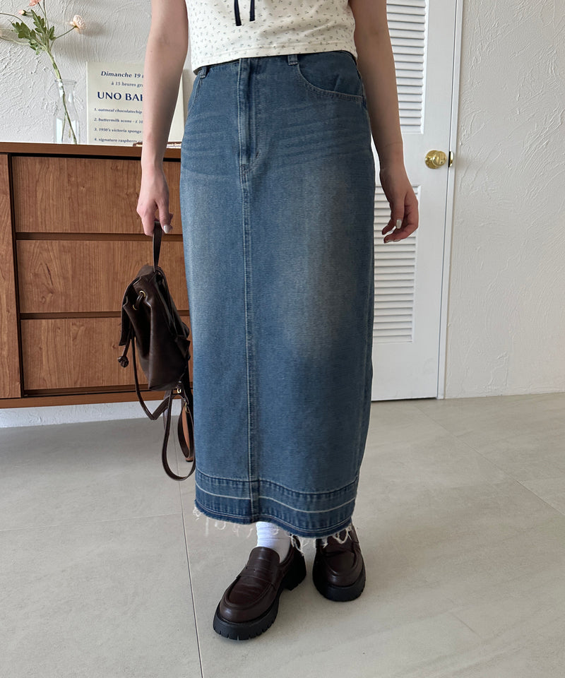 BACK SLIT DENIM SKIRT/バックスリットデニムスカート