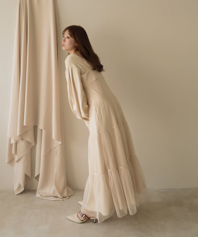 tull cami onepiece × flareonepiece set /チュールキャミワンピース×フレアワンピース