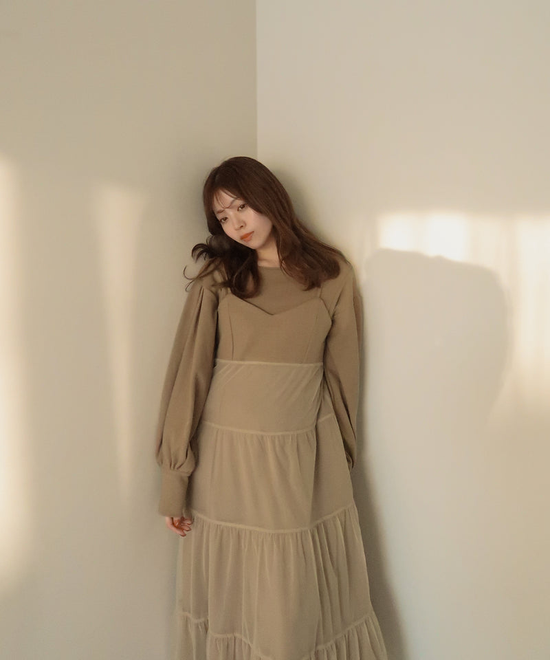 tull cami onepiece × flareonepiece set /チュールキャミワンピース×フレアワンピース