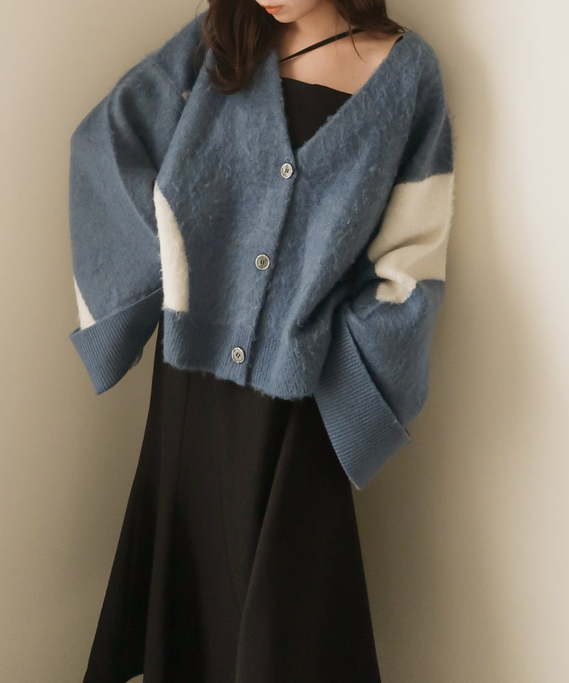 mideal mix color cardigan  カーディガン