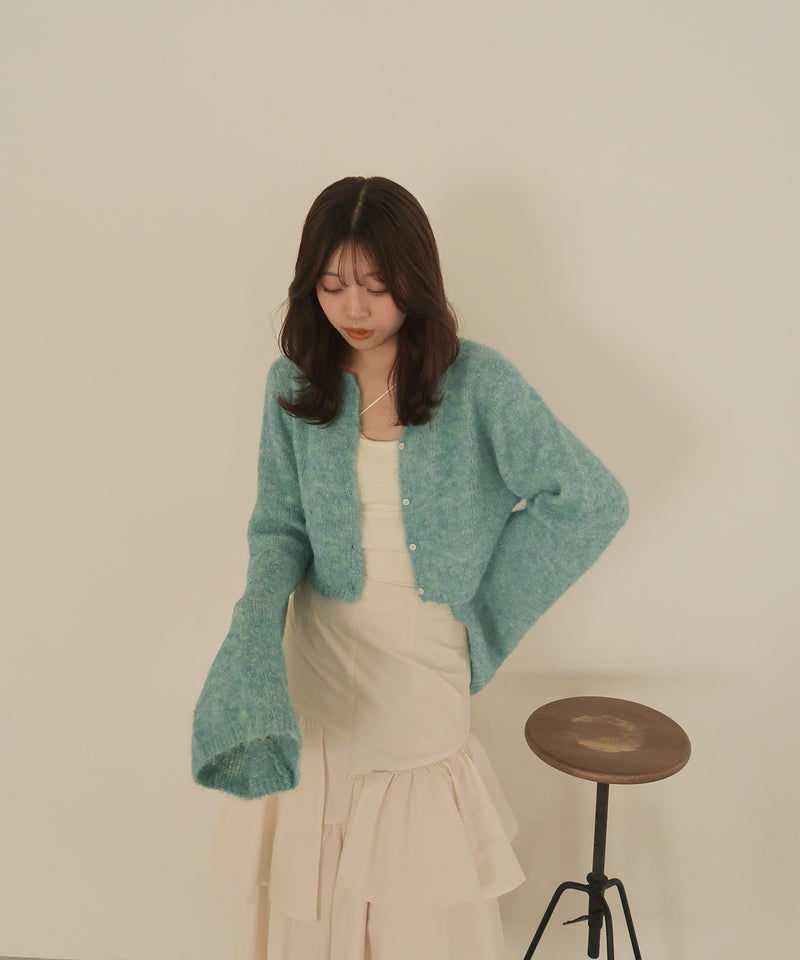 shaggyshort cardigan × cami set / シャギーショートカーディガン