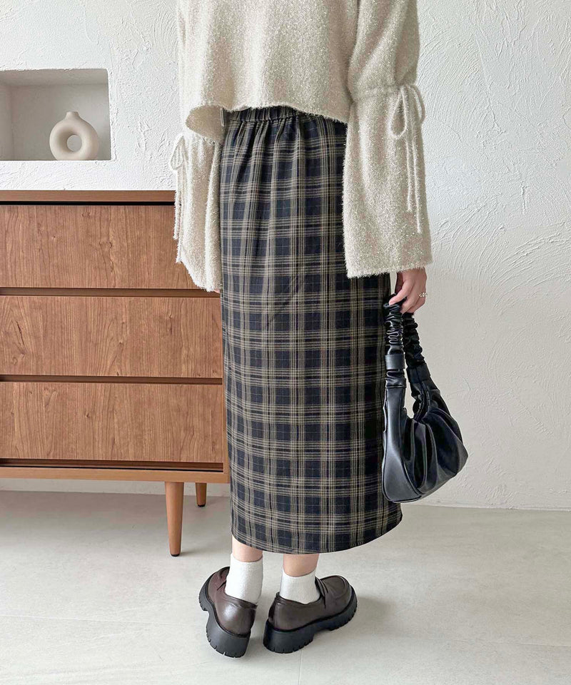 WRAP SKIRT/ラップ風チェックスカート