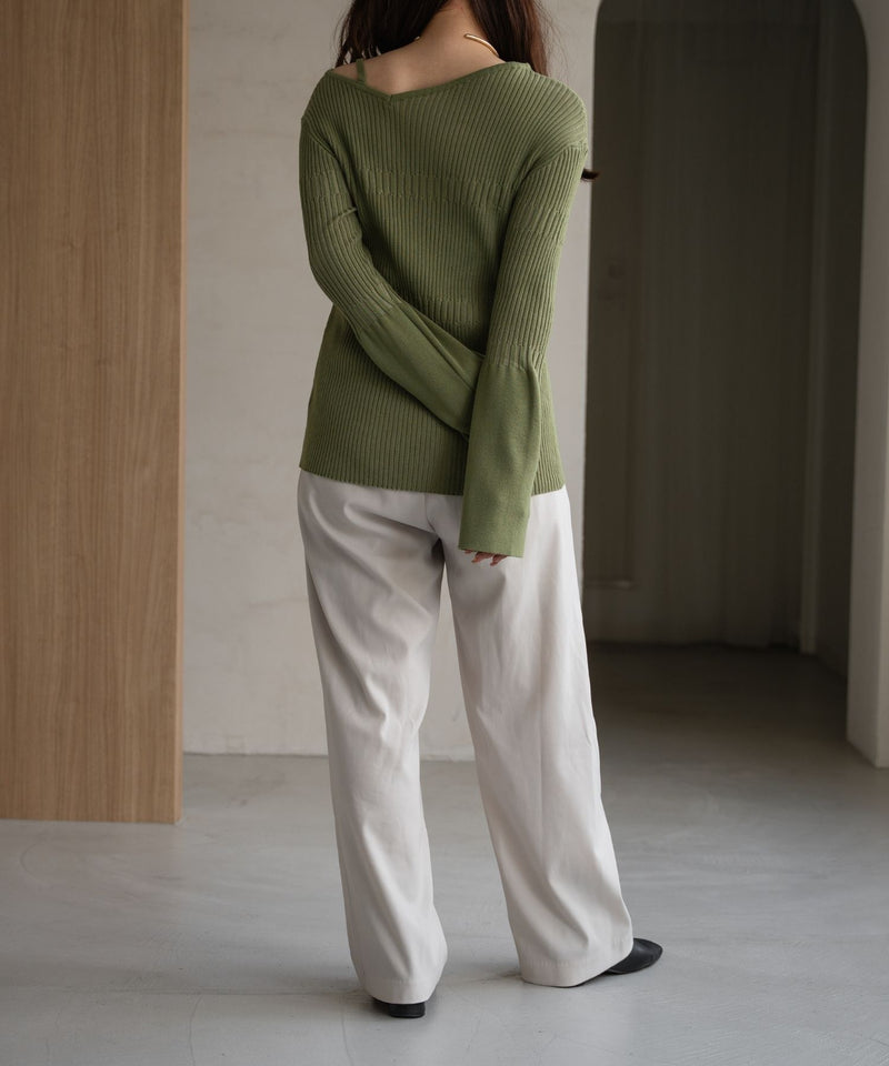 ASYMMETRY RIB KNIT / アシメランダムリブニット