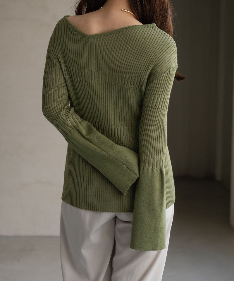 ASYMMETRY RIB KNIT / アシメランダムリブニット