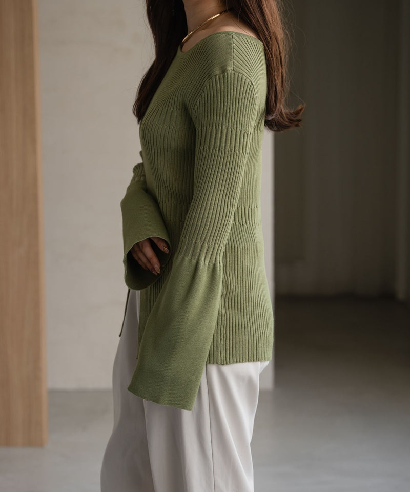 ASYMMETRY RIB KNIT / アシメランダムリブニット