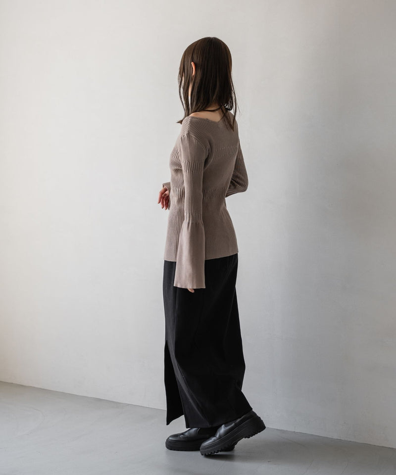 ASYMMETRY RIB KNIT / アシメランダムリブニット