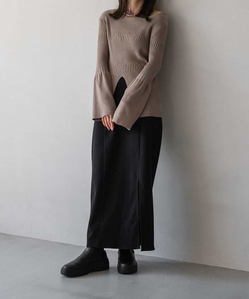 ASYMMETRY RIB KNIT / アシメランダムリブニット