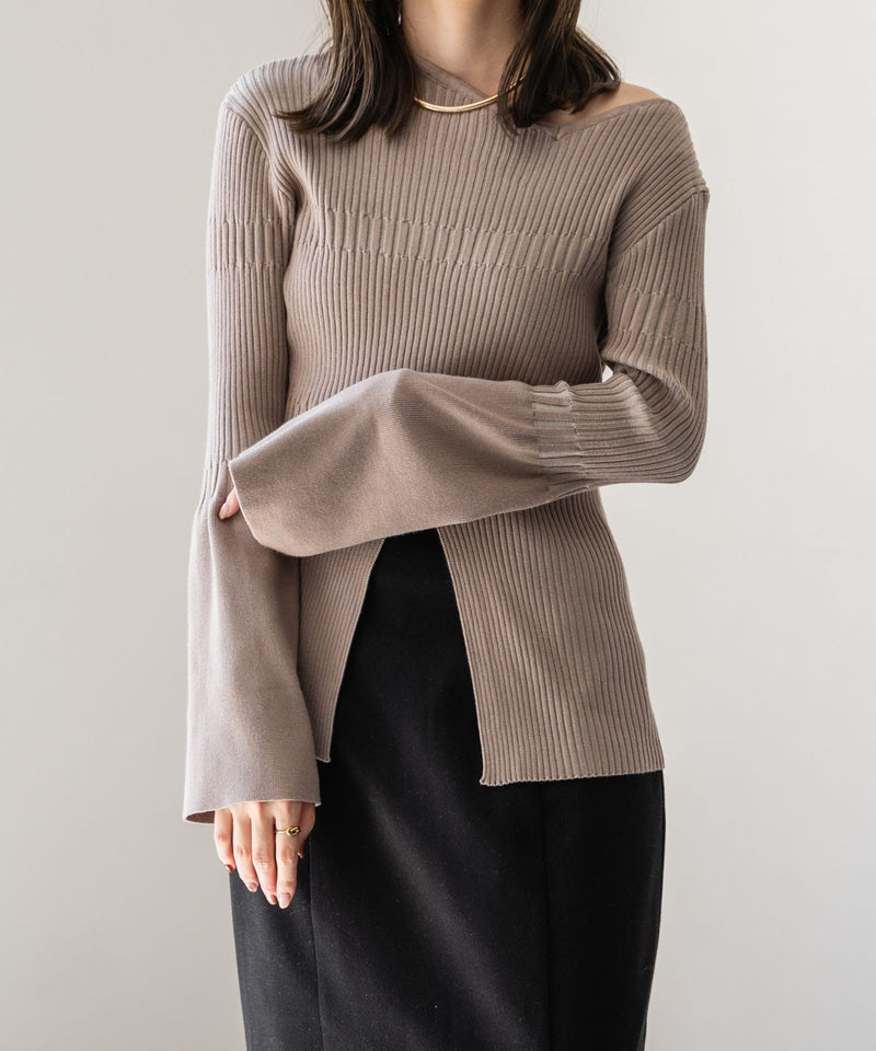 ASYMMETRY RIB KNIT / アシメランダムリブニット