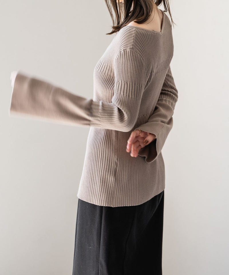 ASYMMETRY RIB KNIT / アシメランダムリブニット