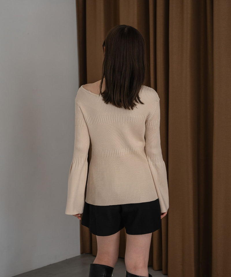 ASYMMETRY RIB KNIT / アシメランダムリブニット