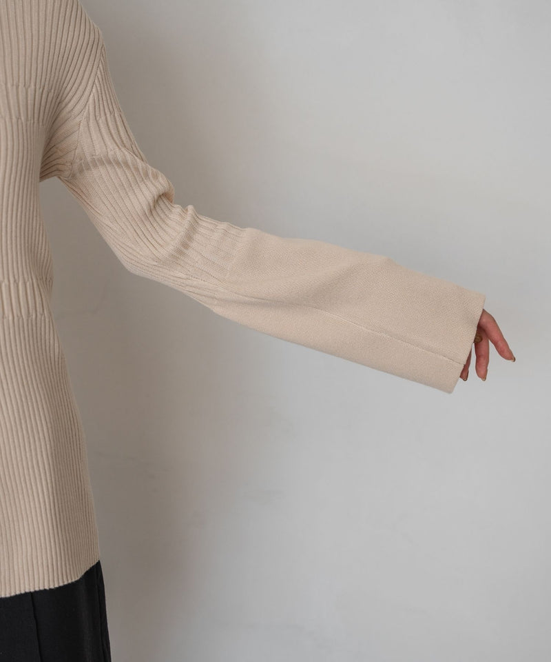 ASYMMETRY RIB KNIT / アシメランダムリブニット