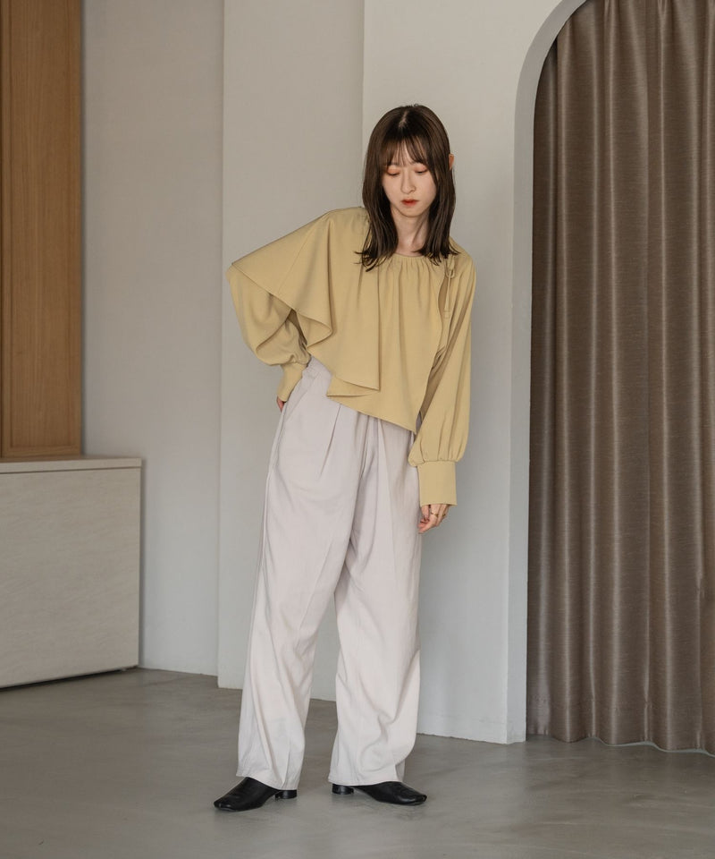 CAPE LAYERED BLOUSE / ケープレイヤードリボンブラウス