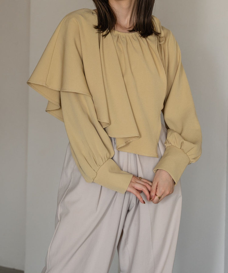 CAPE LAYERED BLOUSE / ケープレイヤードリボンブラウス