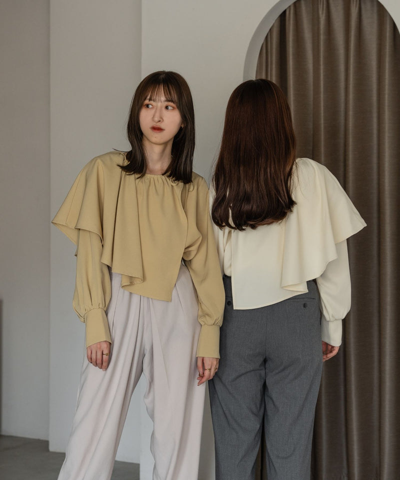 CAPE LAYERED BLOUSE / ケープレイヤードリボンブラウス