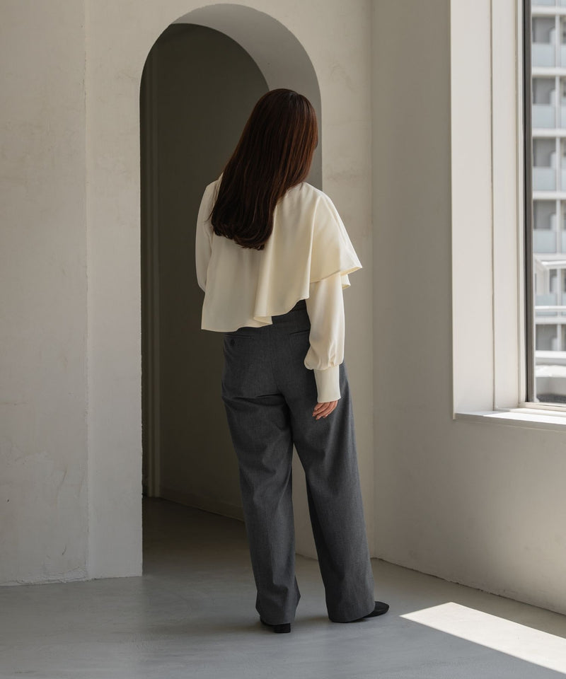 CAPE LAYERED BLOUSE / ケープレイヤードリボンブラウス