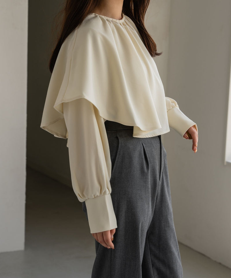 CAPE LAYERED BLOUSE / ケープレイヤードリボンブラウス