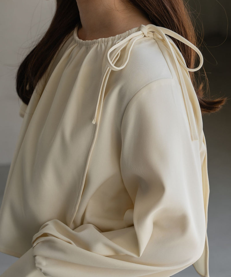 CAPE LAYERED BLOUSE / ケープレイヤードリボンブラウス