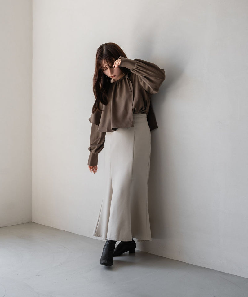 CAPE LAYERED BLOUSE / ケープレイヤードリボンブラウス