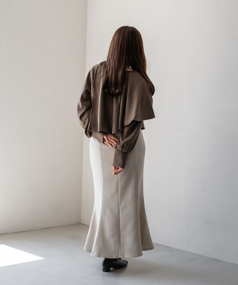 CAPE LAYERED BLOUSE / ケープレイヤードリボンブラウス