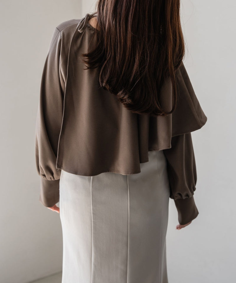 CAPE LAYERED BLOUSE / ケープレイヤードリボンブラウス