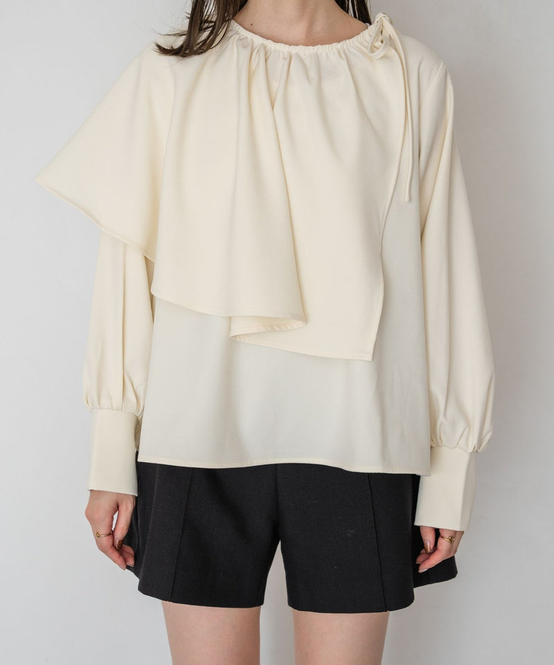 CAPE LAYERED BLOUSE / ケープレイヤードリボンブラウス