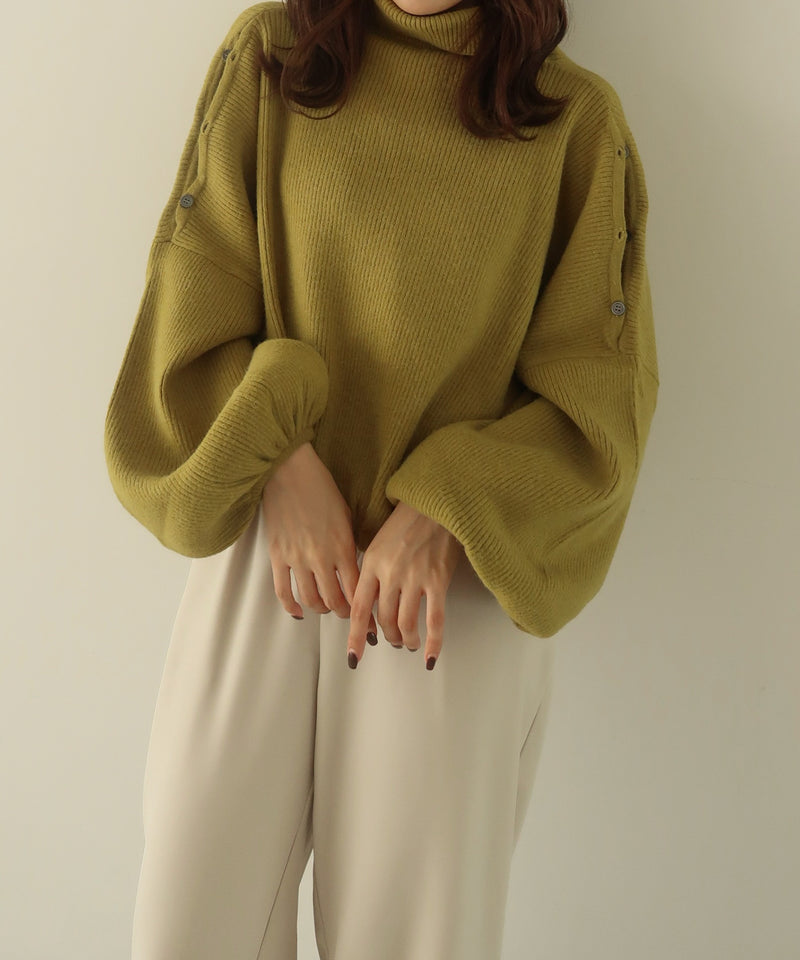 open shoulder turtle knit / オープンショルダータートルニット