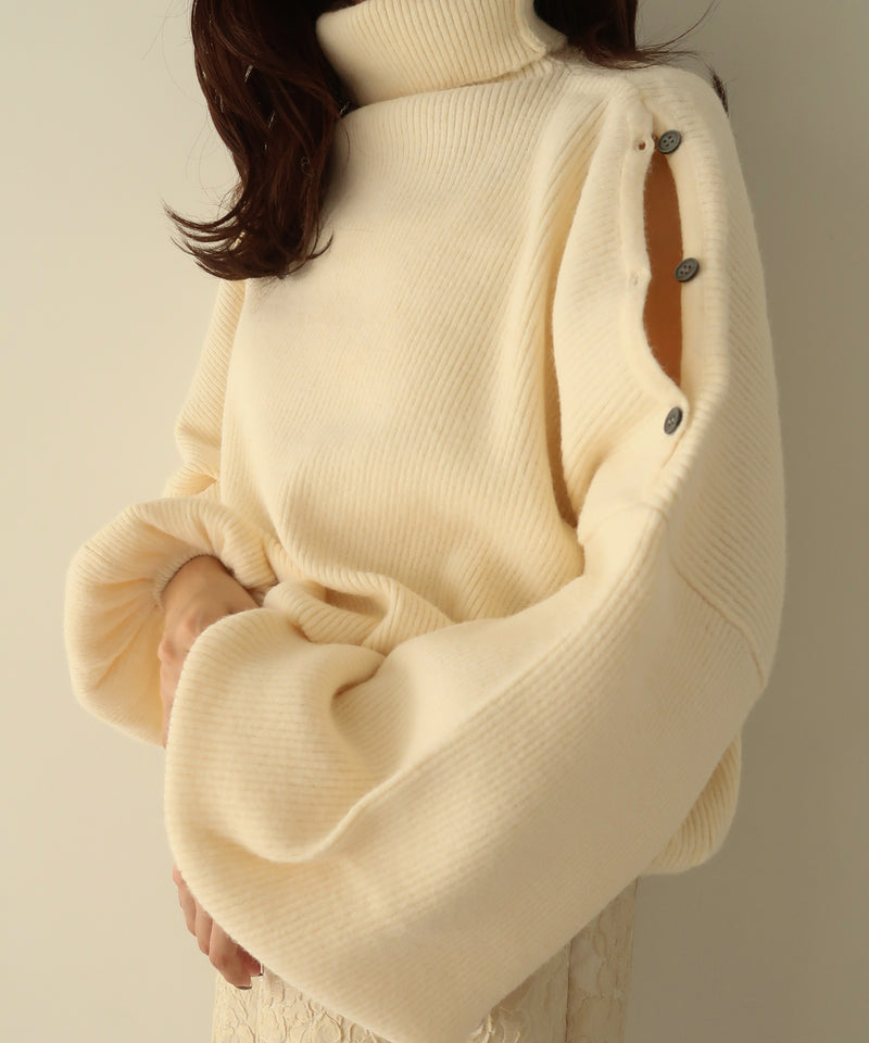open shoulder turtle knit / オープンショルダータートルニット
