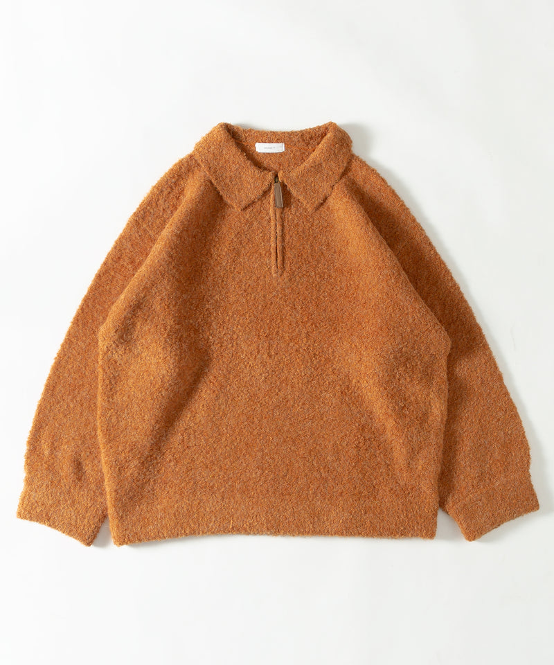 HALF ZIP BOUCLE KNIT