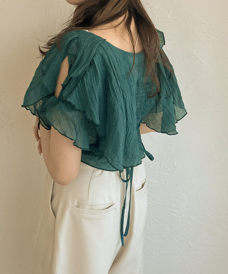 frill short blouse / フリルショートブラウス