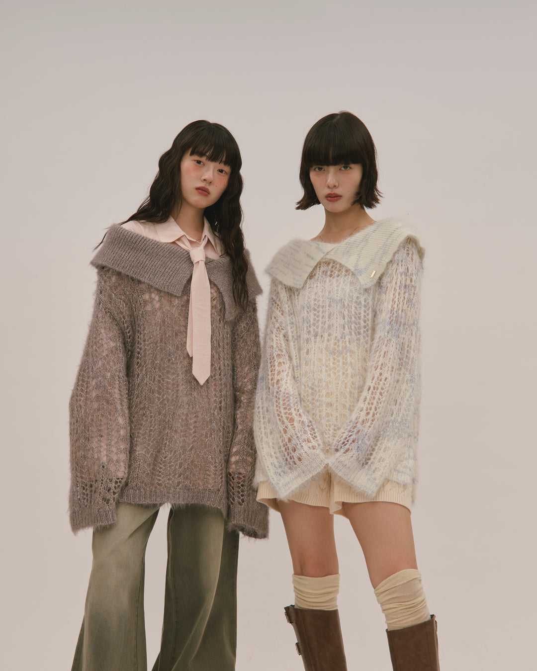 sheer collar knit / シアーカラーニット – favclo.