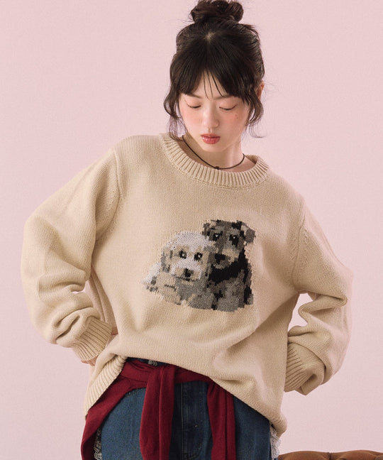 dog jacquard knit / ドッグジャガードニット