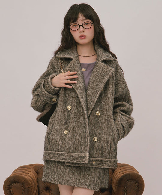 2way shaggy middle coat / 2wayシャギーミドルコート
