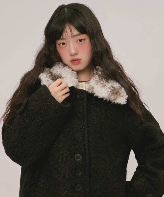 3way logo button long coat / 3wayロゴボタンロングコート