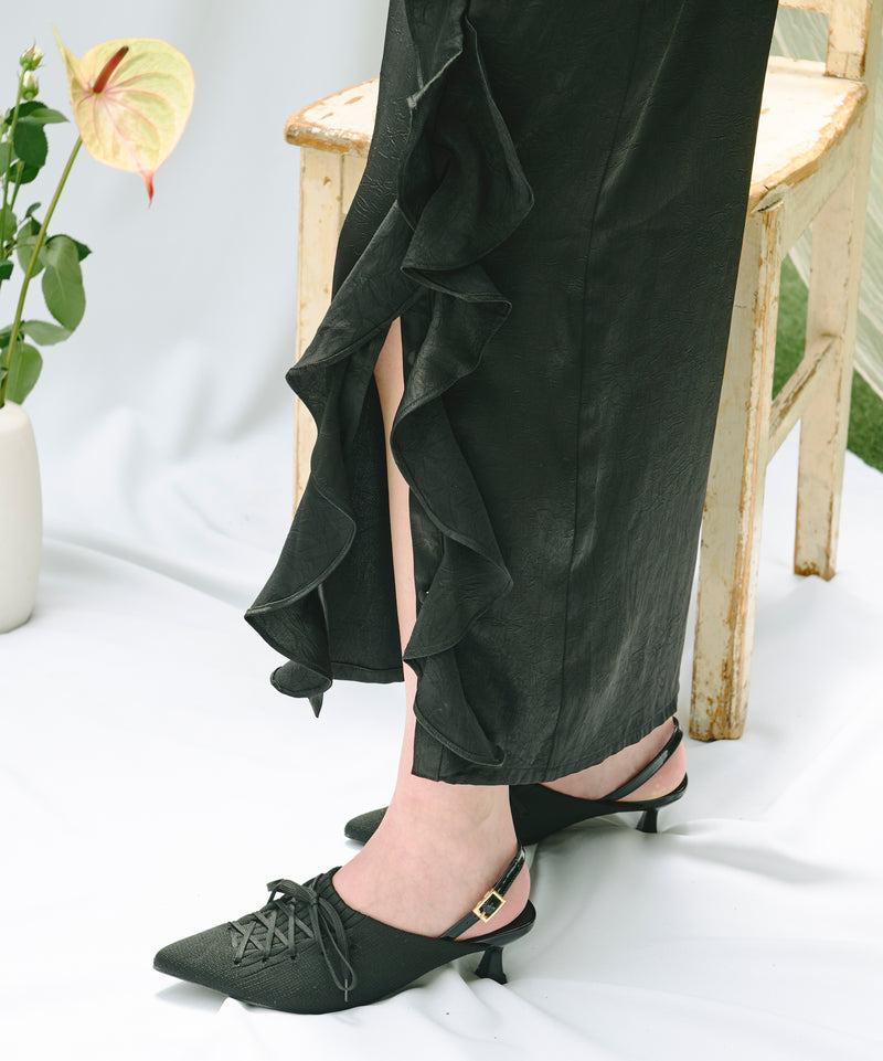【新品】レースアップスニーカーミュール ブラック lace up sneaker mule / レースアップスニーカーミュール – favclo.