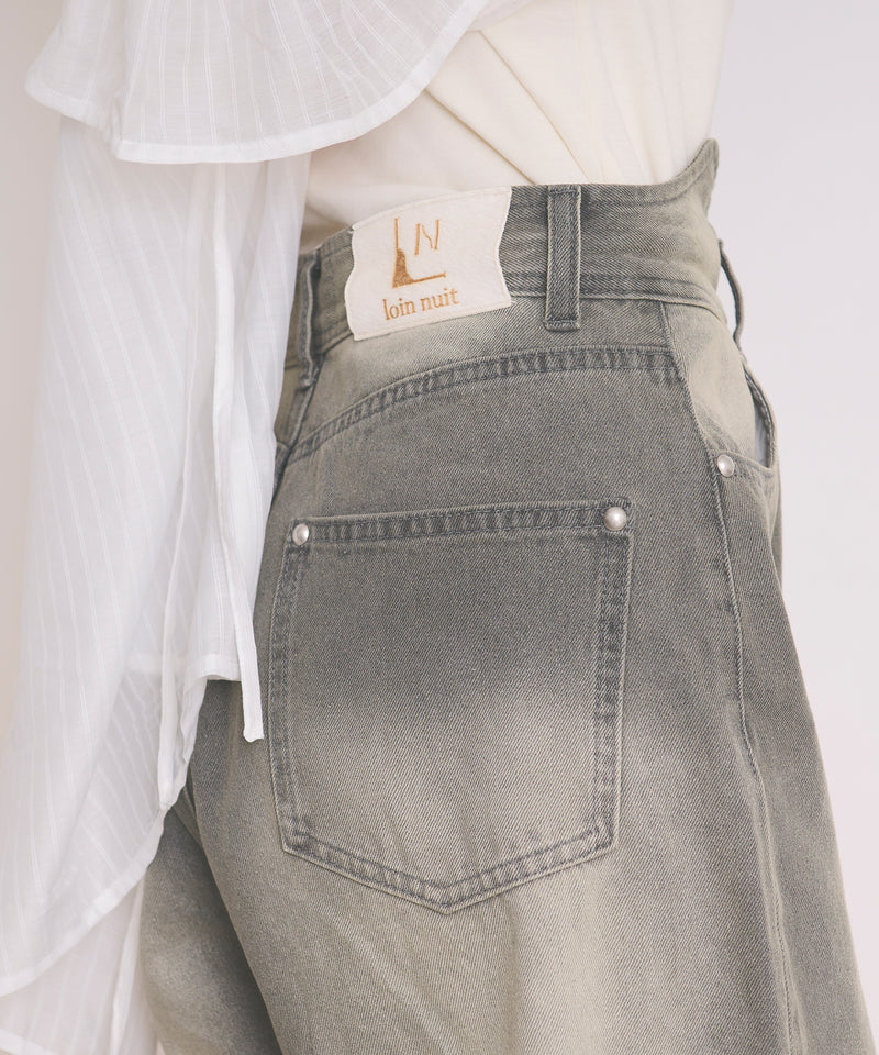 loin_nuit 完売】loin nuit シアーカラーニット グレー 大人カジュアル