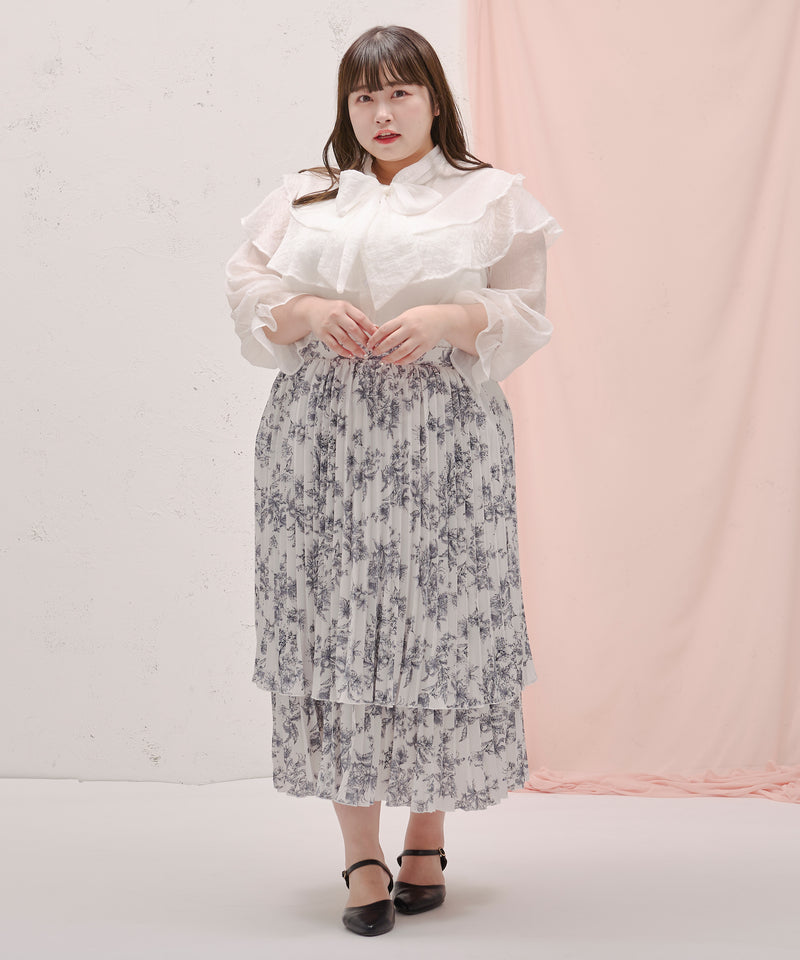 PLEATS TIERED SKIRT/プリーツティアードスカート　