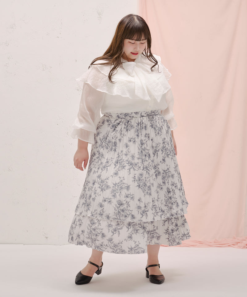 PLEATS TIERED SKIRT/プリーツティアードスカート　