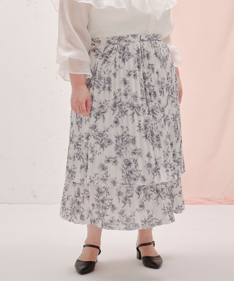 PLEATS TIERED SKIRT/プリーツティアードスカート　