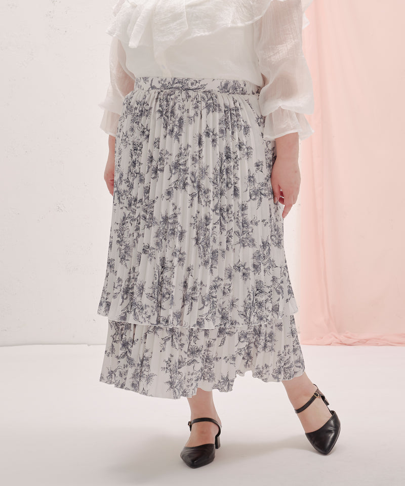 PLEATS TIERED SKIRT/プリーツティアードスカート　