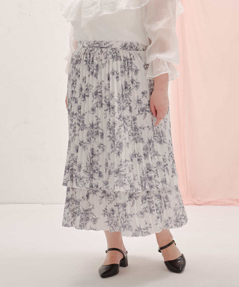 PLEATS TIERED SKIRT/プリーツティアードスカート　