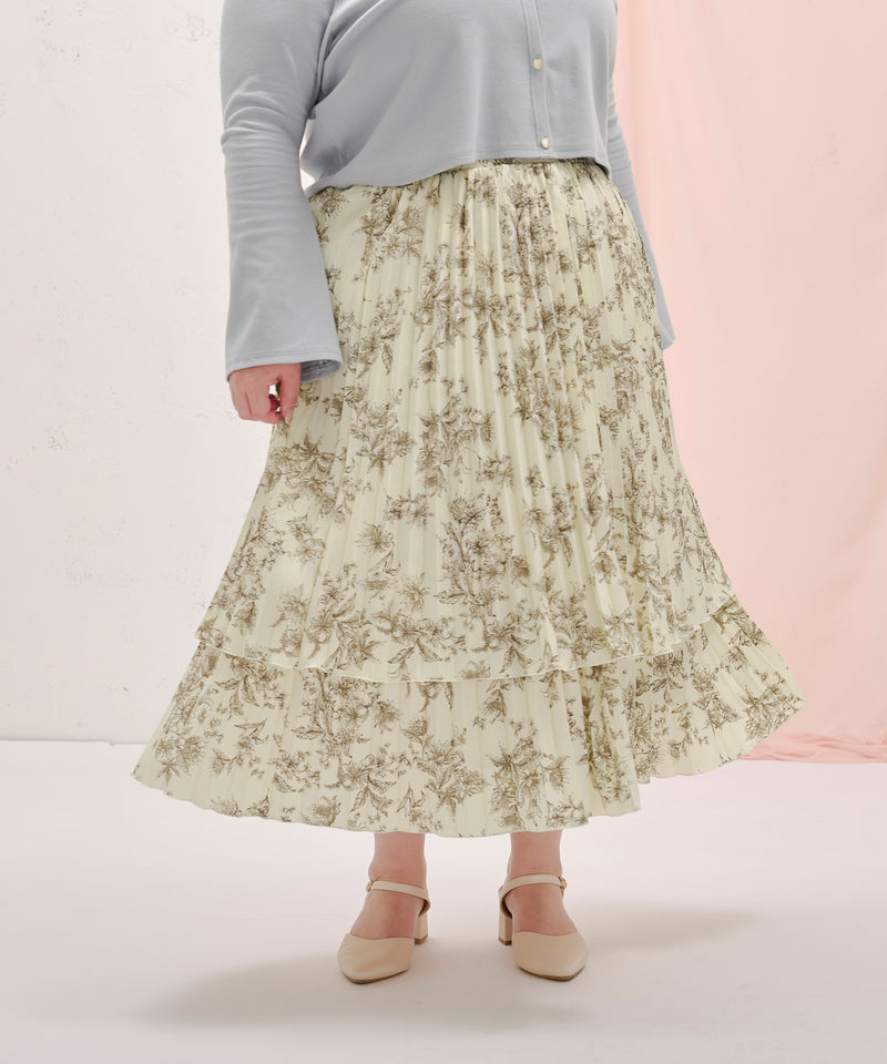 PLEATS TIERED SKIRT/プリーツティアードスカート　