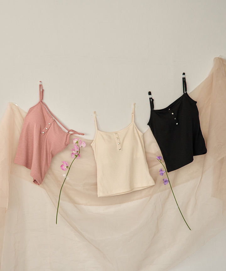 tシャツ 「キャミ付き」 FRONT BUTTON CAMI 2P フロントボタン キャミ 2ピー キャミ セット レディース セール】【キャミ付き】 FRONT BUTTON CAMI 2P フロントボタン