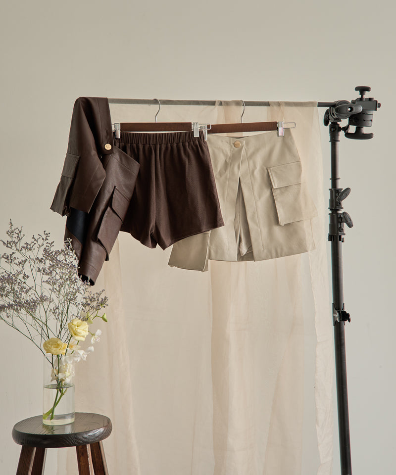 2way layered skirt pants / 2ウェイレイヤードスカパン