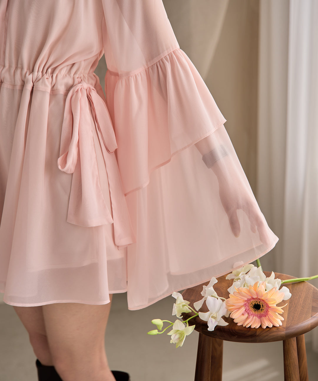 2way frill sleeve tunic blouse / 2wayフリルスリーブ