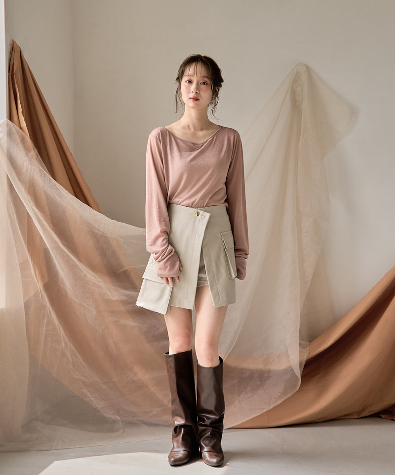 2way layered skirt pants / 2ウェイレイヤードスカパン
